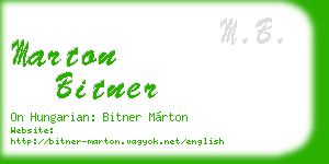 marton bitner business card