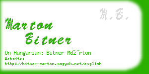 marton bitner business card